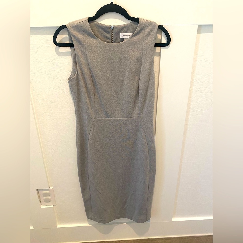 Calvin Klein light grey shift dress size 6